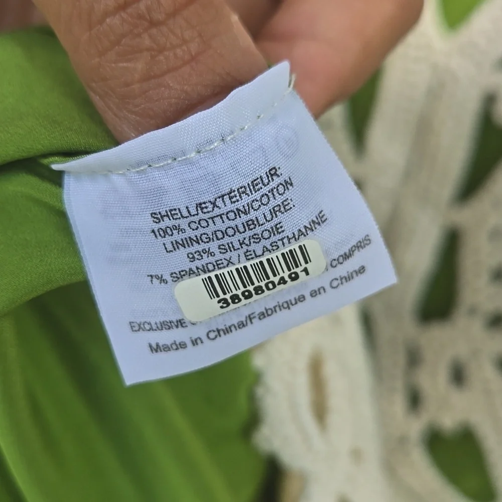Tory Burch Lexi Crochet Dress Runway Green RARE Size S